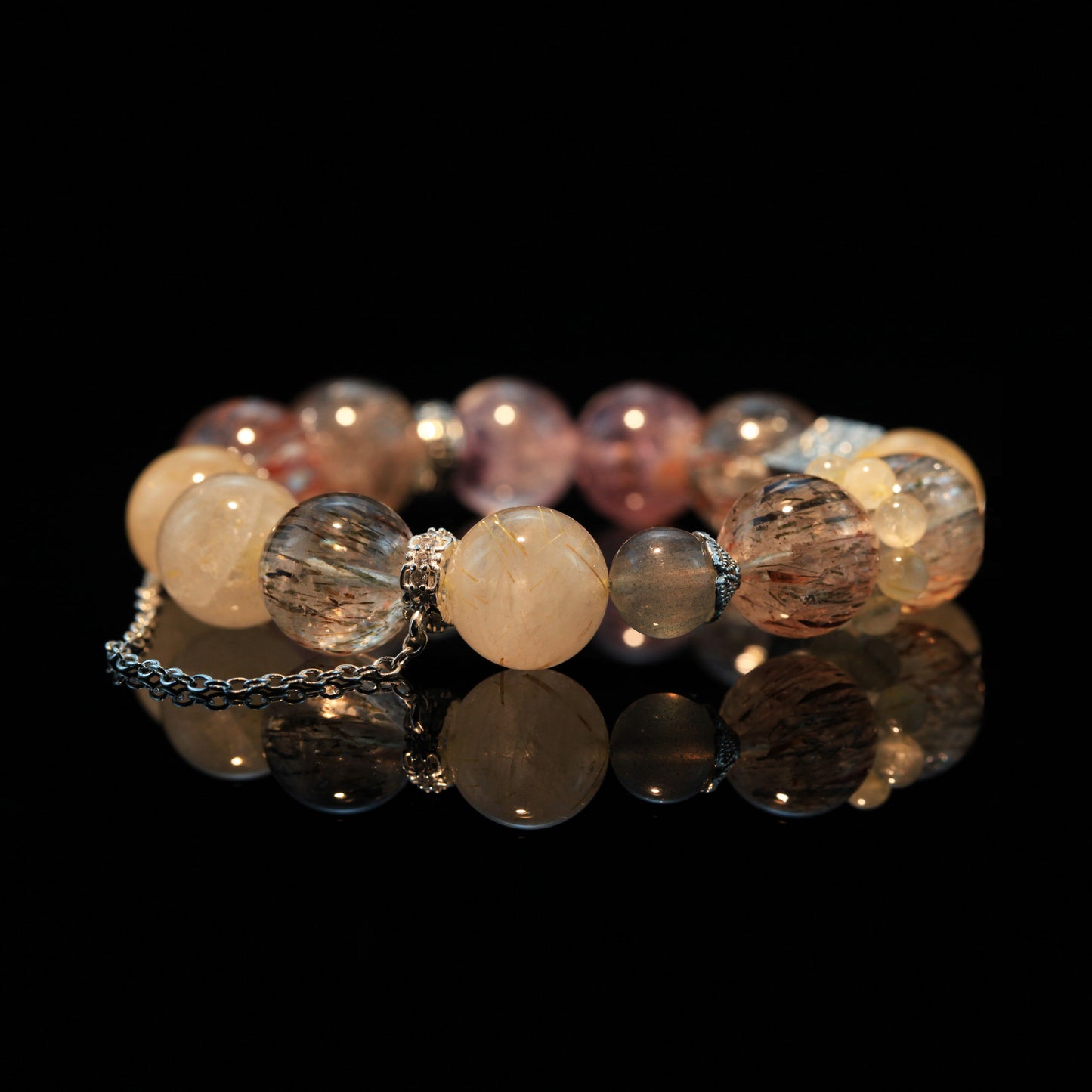Phantom Moonstone & Black Gold Bracelet