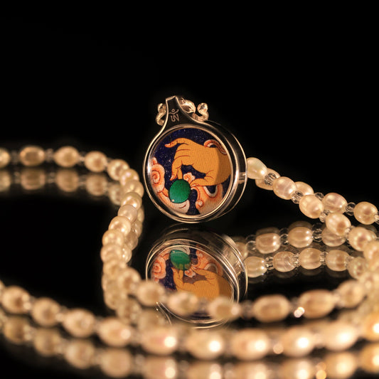 Buddha Hand Thangka Pendant Necklace