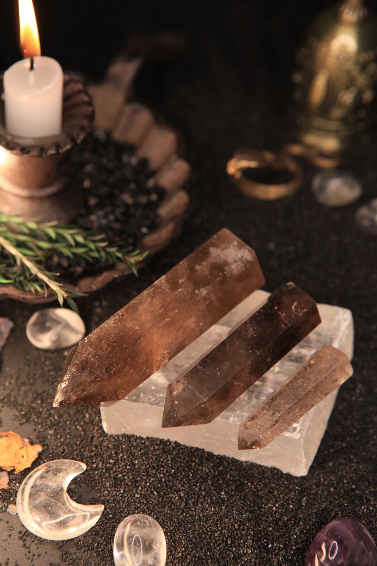 Mystical Smoky Quartz Tower for Grounding & Magickal Protection