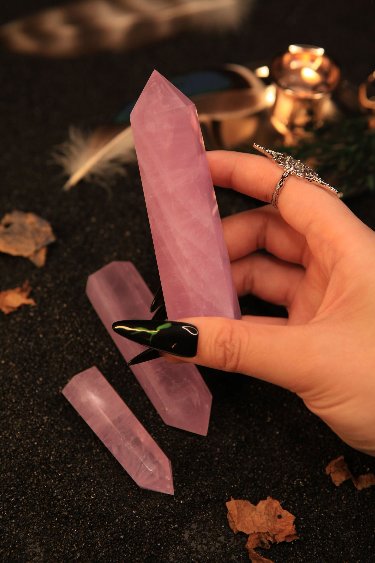 Mystical Pink Quartz Tower for Love, Healing & Magickal Harmony