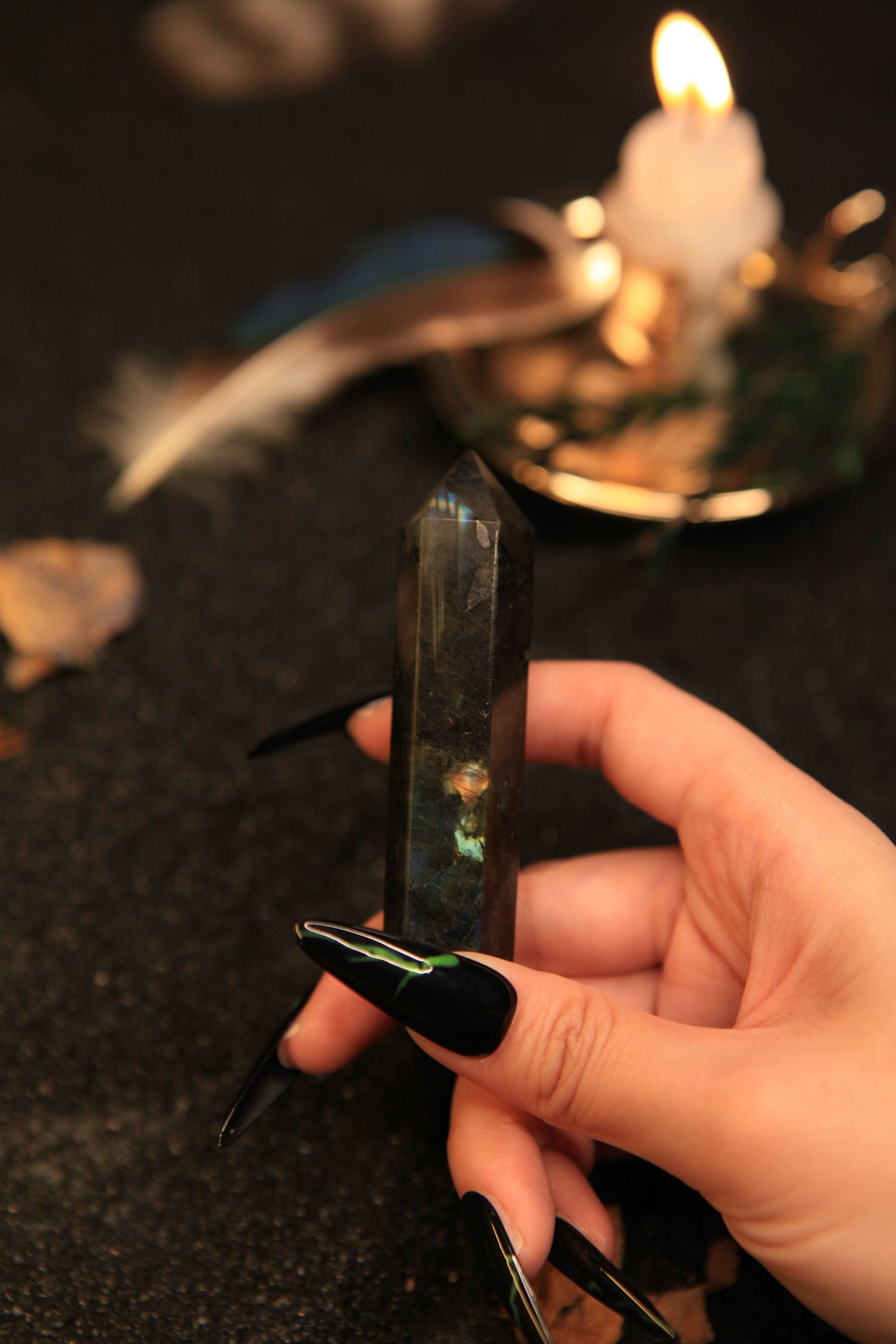Iridescent Labradorite Tower for Intuition & Mystical Transformation