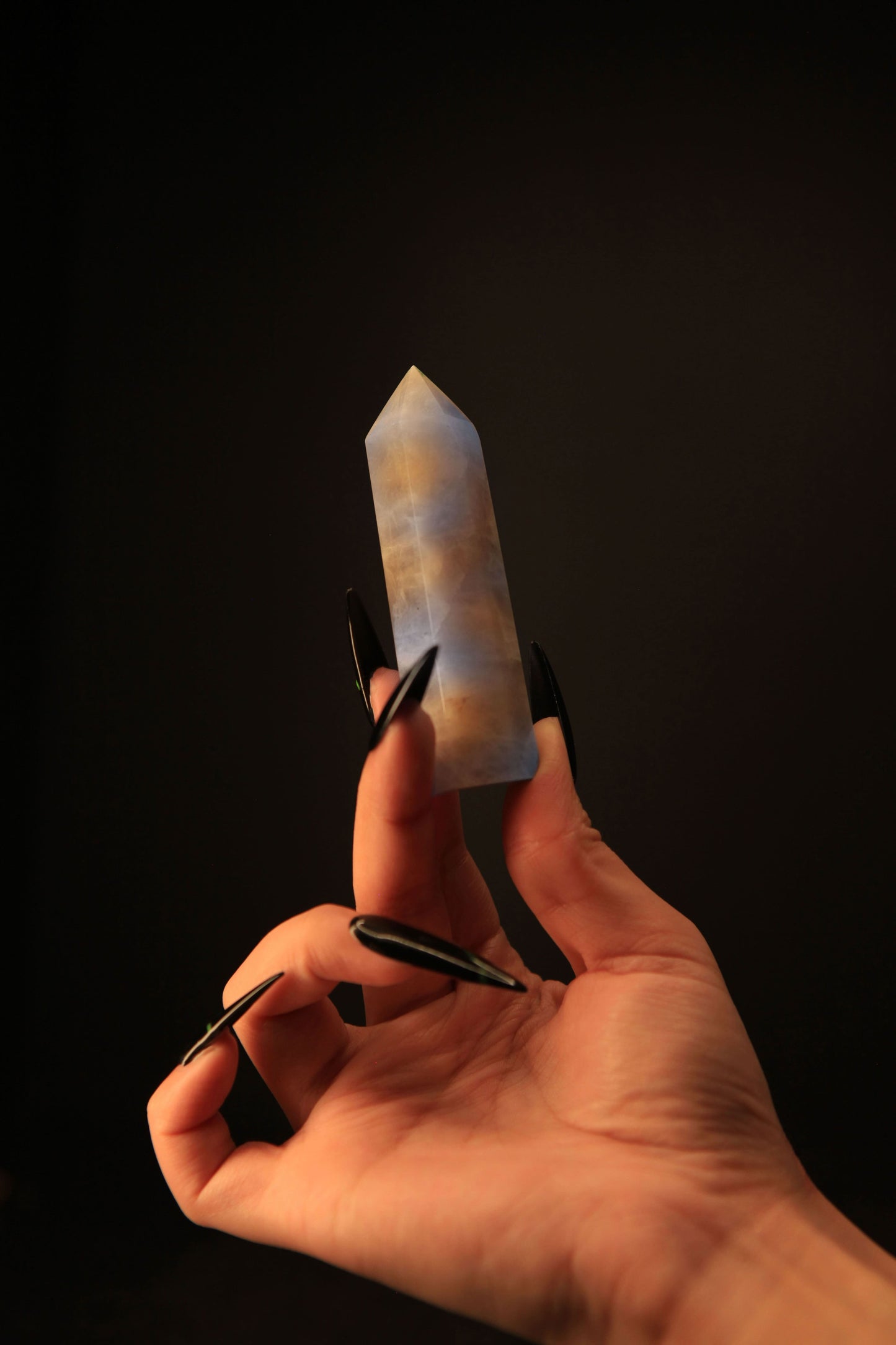 Lunar Blue Moonstone Tower for Intuition & Mystical Serenity