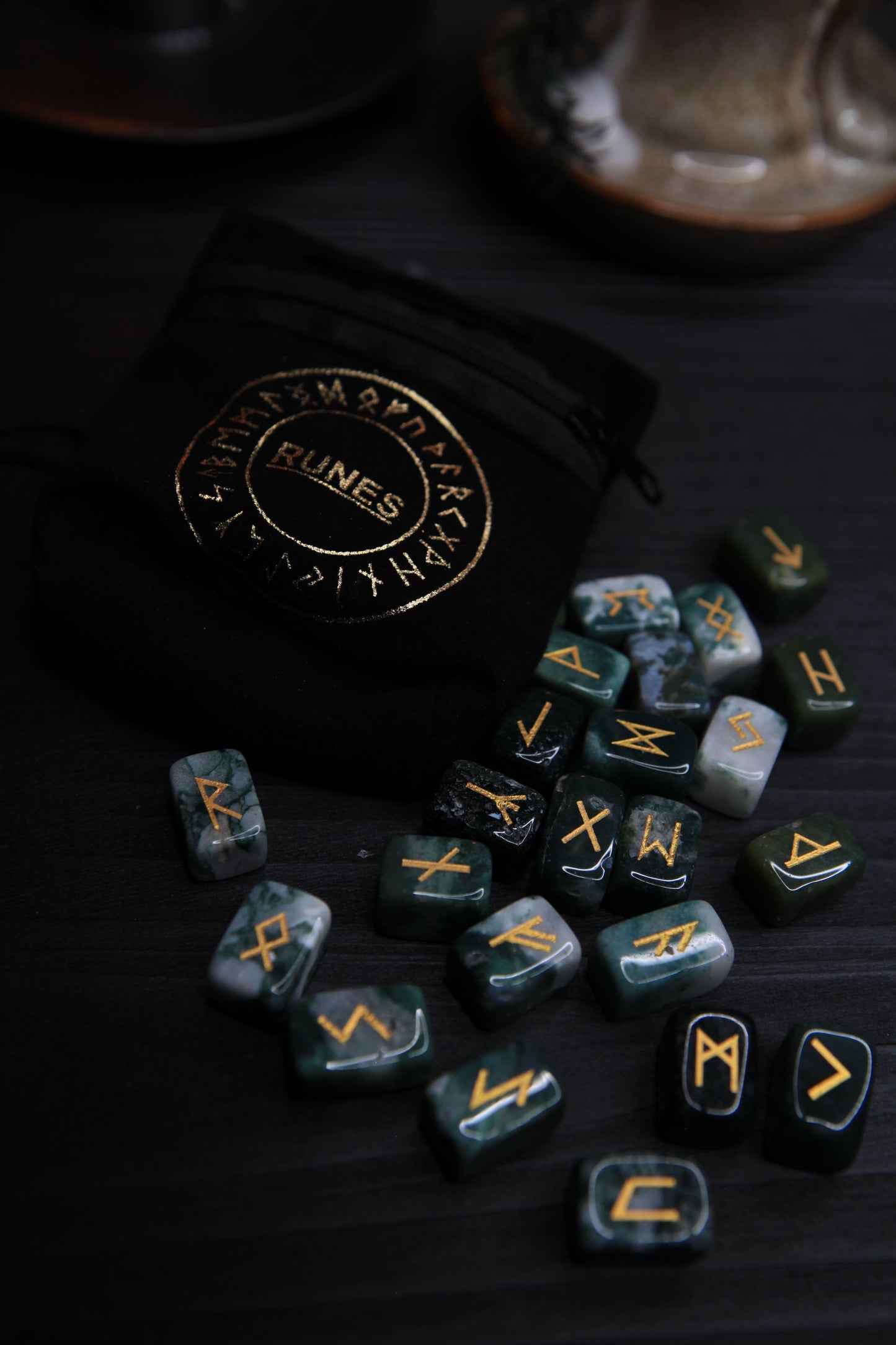 Moss Agate Runes for Growth & Insight