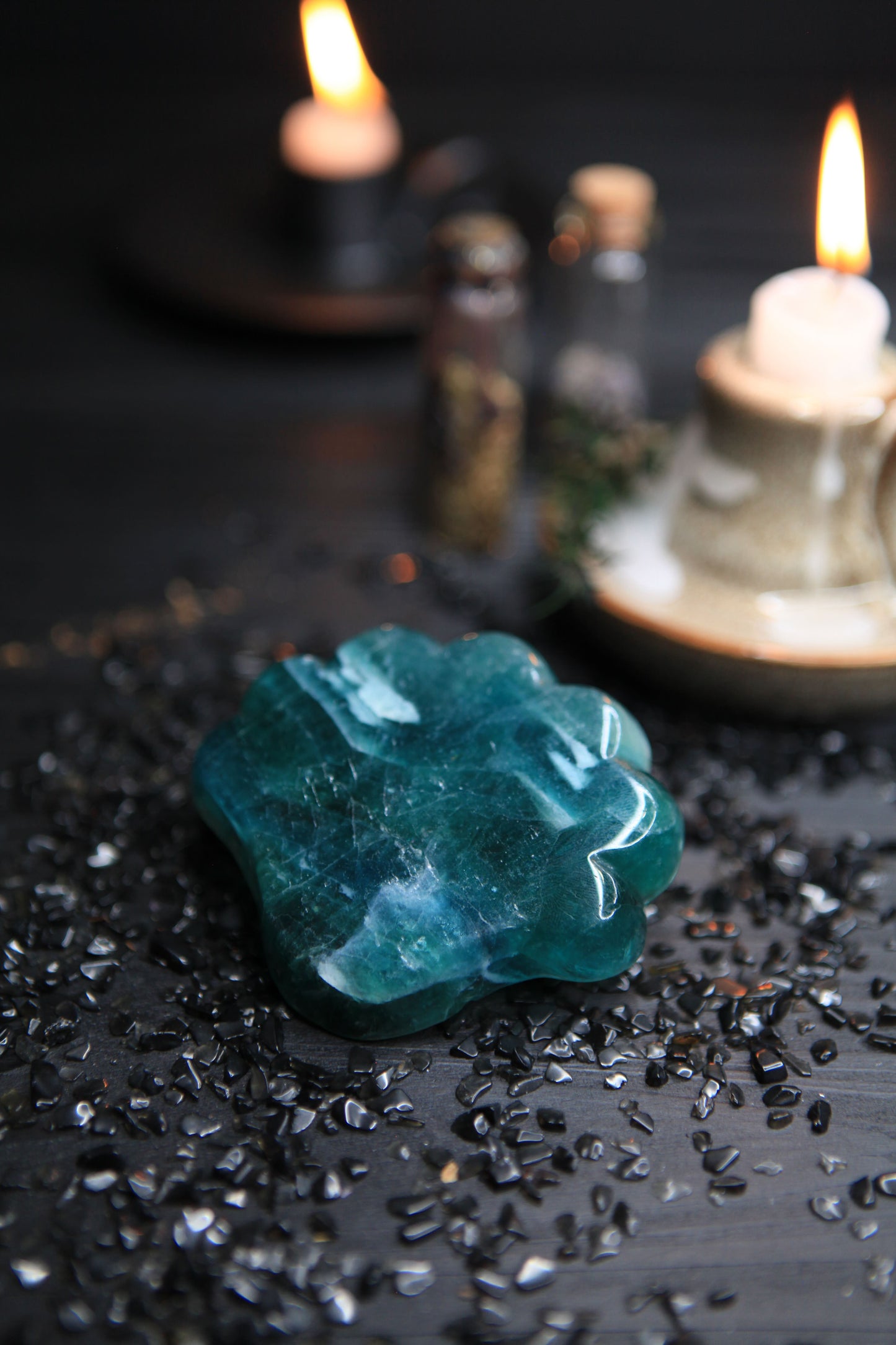 Green Fluorite Shell Bowl