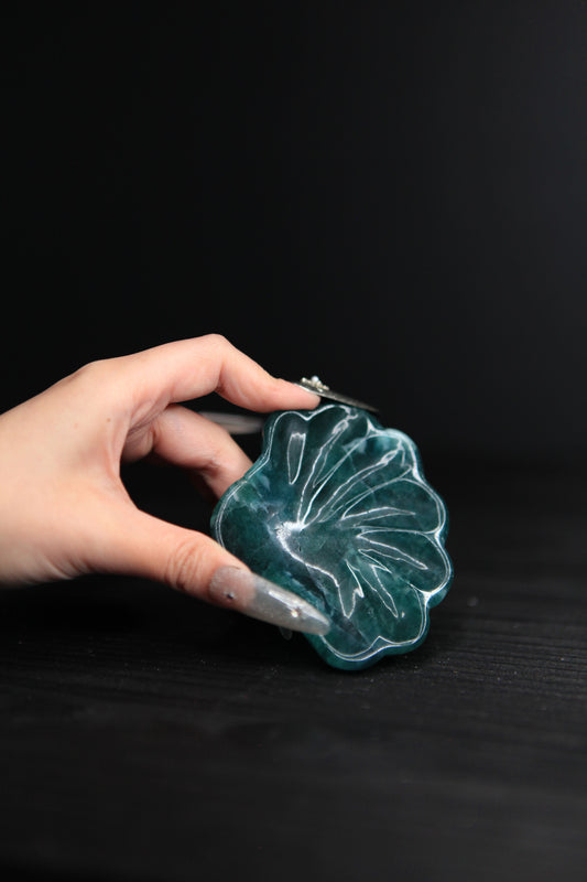 Green Fluorite Shell Bowl