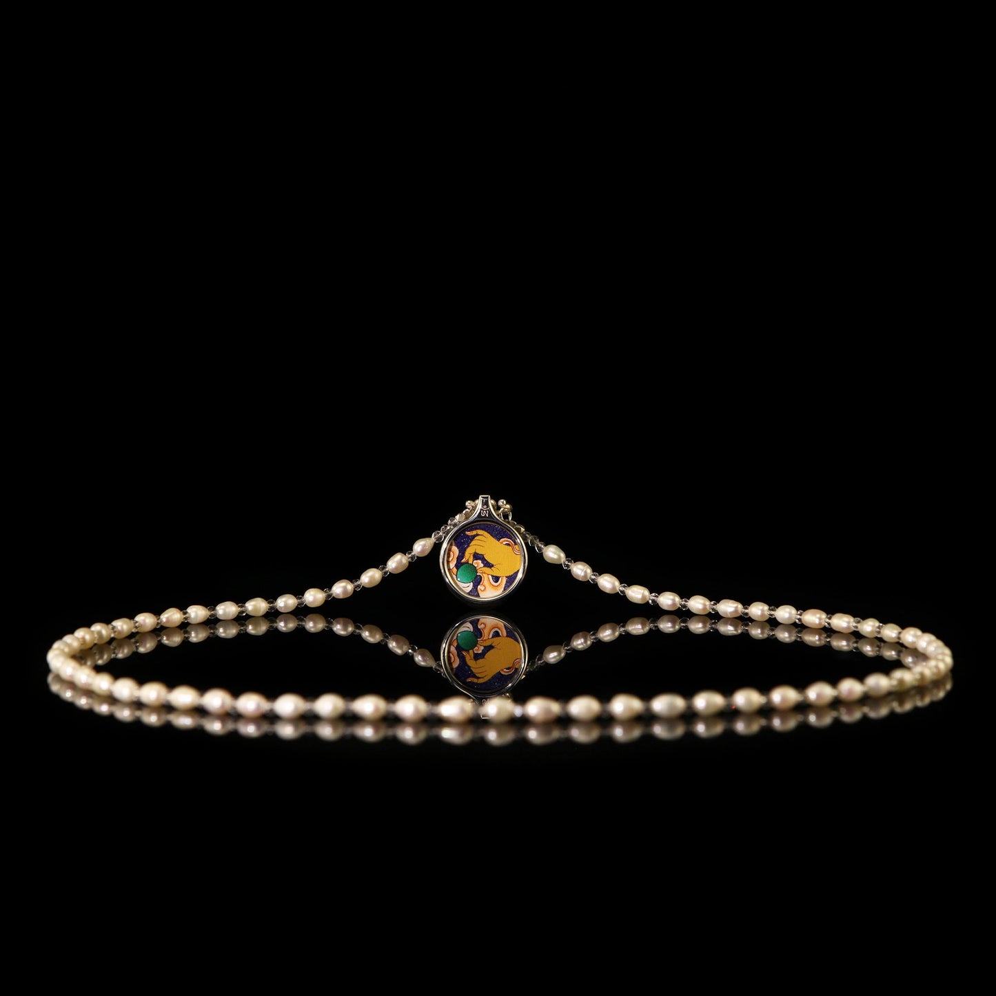 Buddha Hand Thangka Pendant Necklace