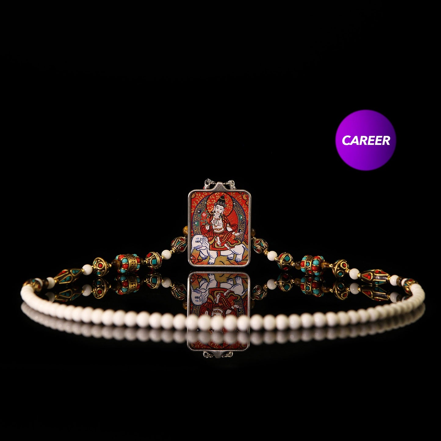 Hand-painted Samantabhadra Pendant Necklace