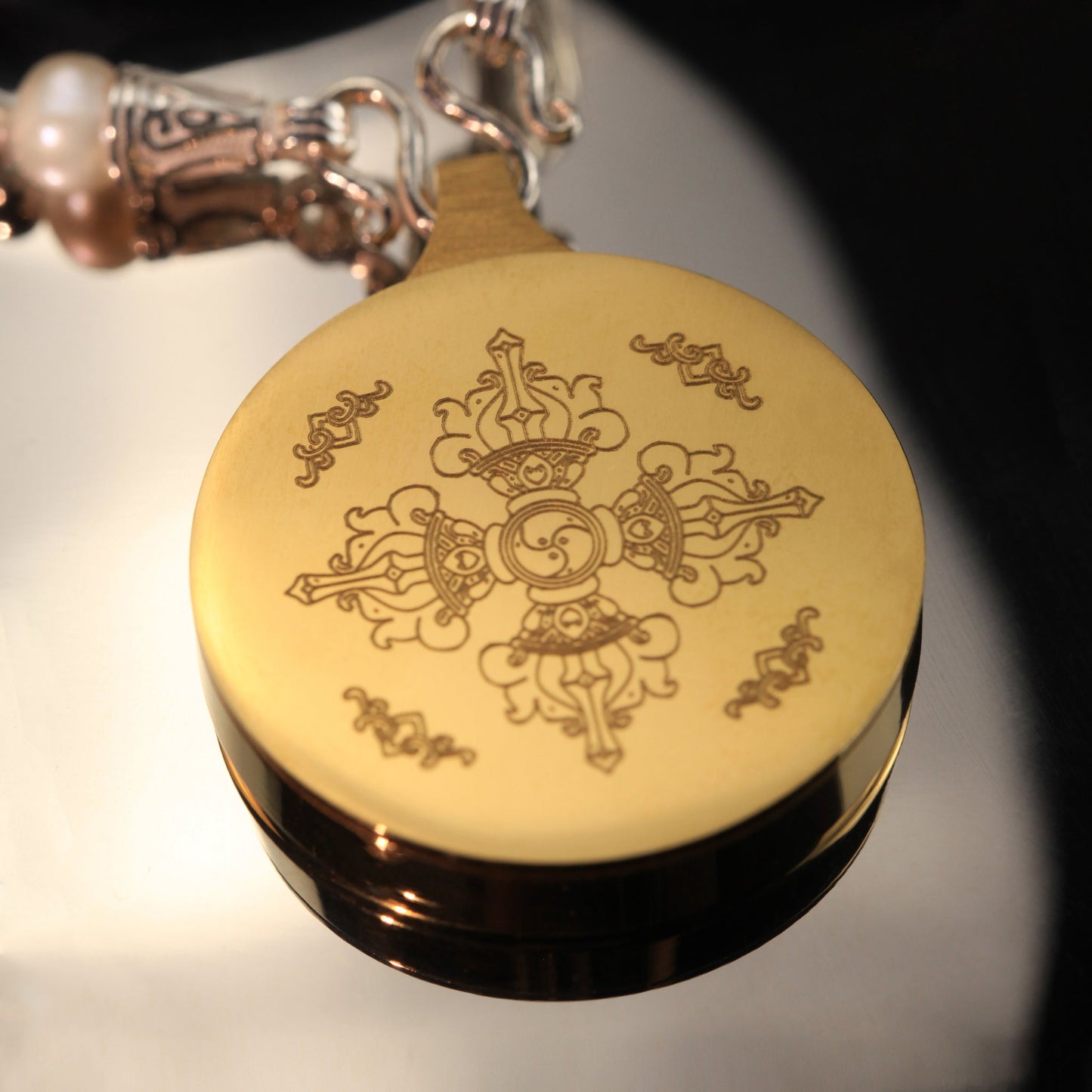 Golden Buddha Eye Thangka Pendant Necklace