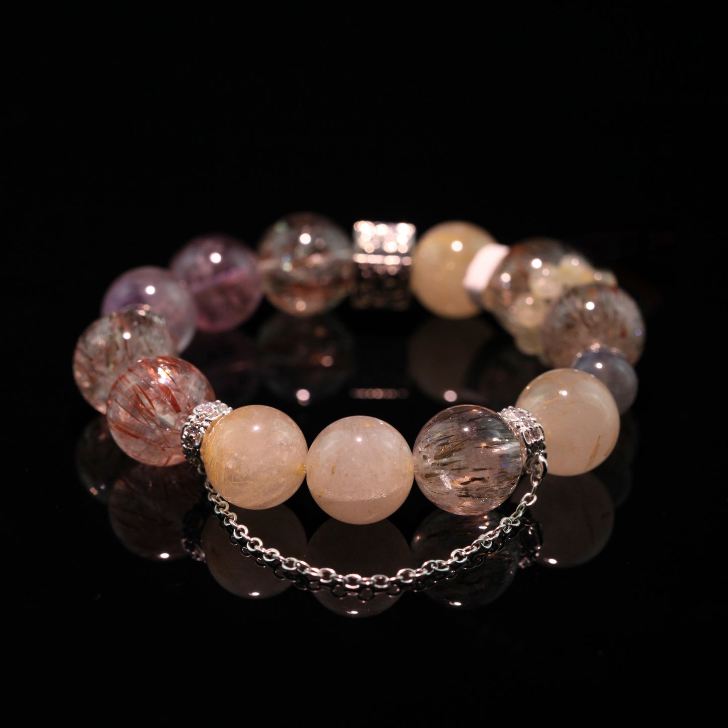 Phantom Moonstone & Black Gold Bracelet