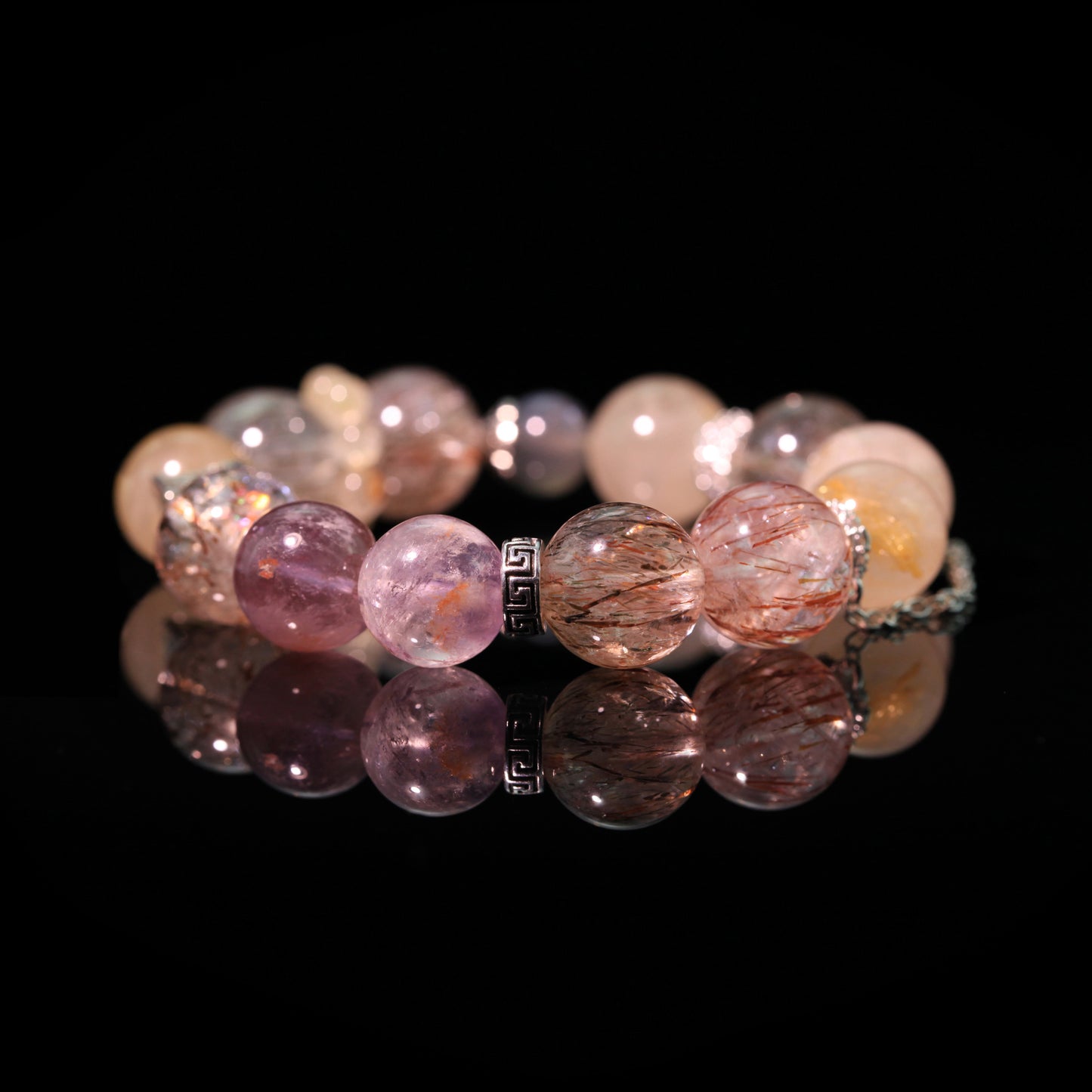 Phantom Moonstone & Black Gold Bracelet