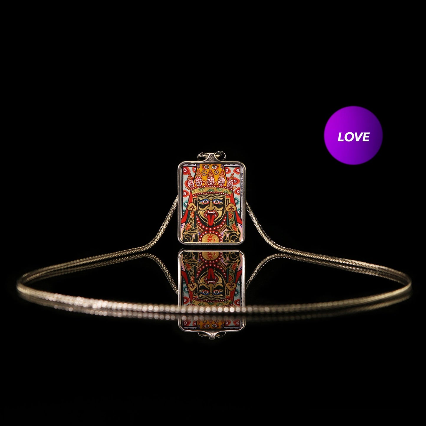 Hand-painted Zashi Lhamo Pendant Necklace
