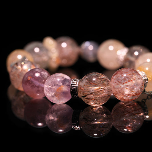 Phantom Moonstone & Black Gold Bracelet