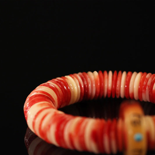 Red Blend Camel Bone Bracelet