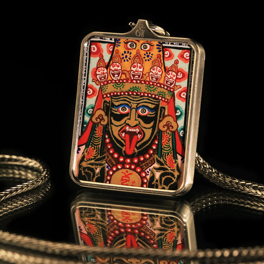 Hand-painted Zashi Lhamo Pendant Necklace