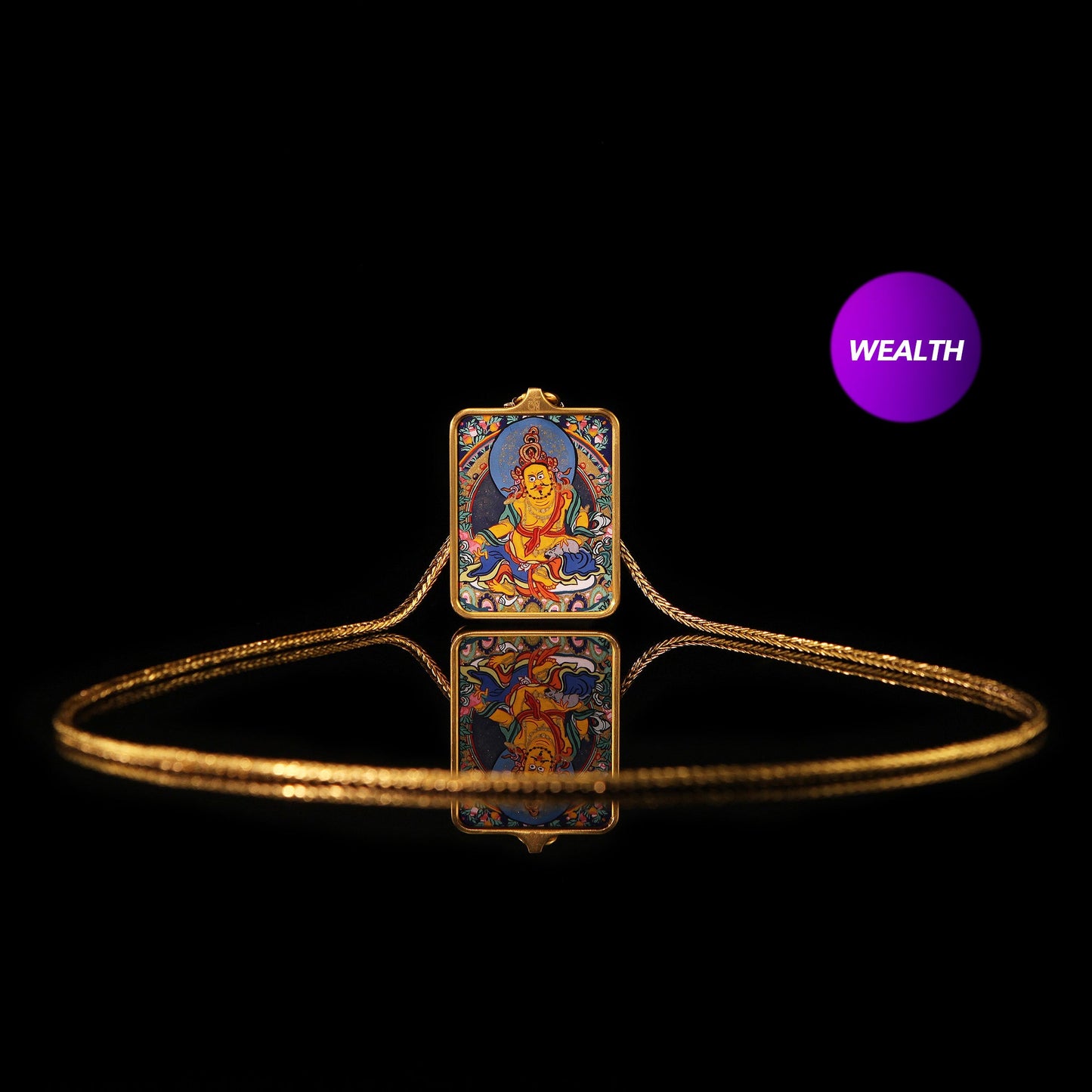 Hand-painted Jambhala Pendant Necklace