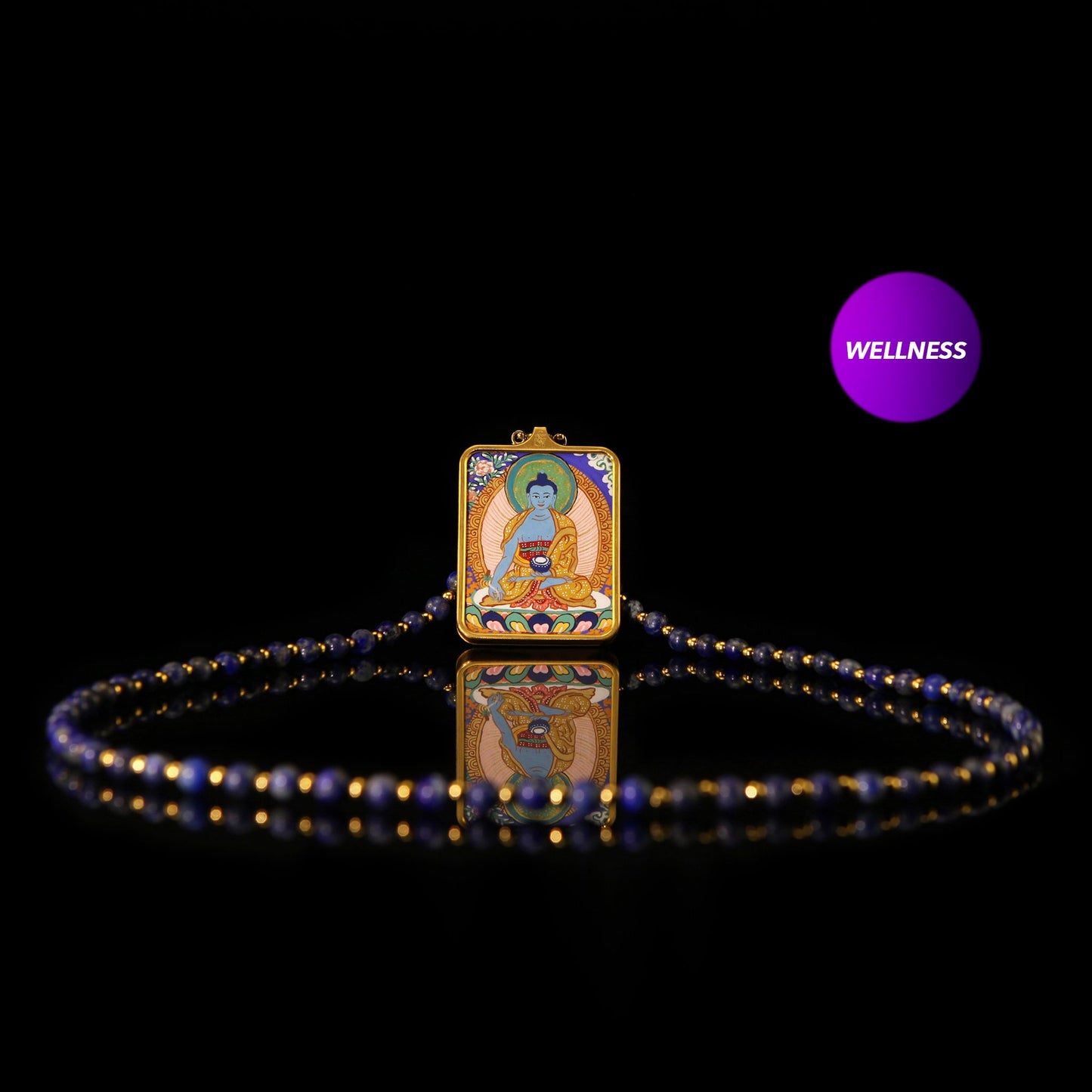 Hand-painted Bhaisajyaguru Pendant Necklace