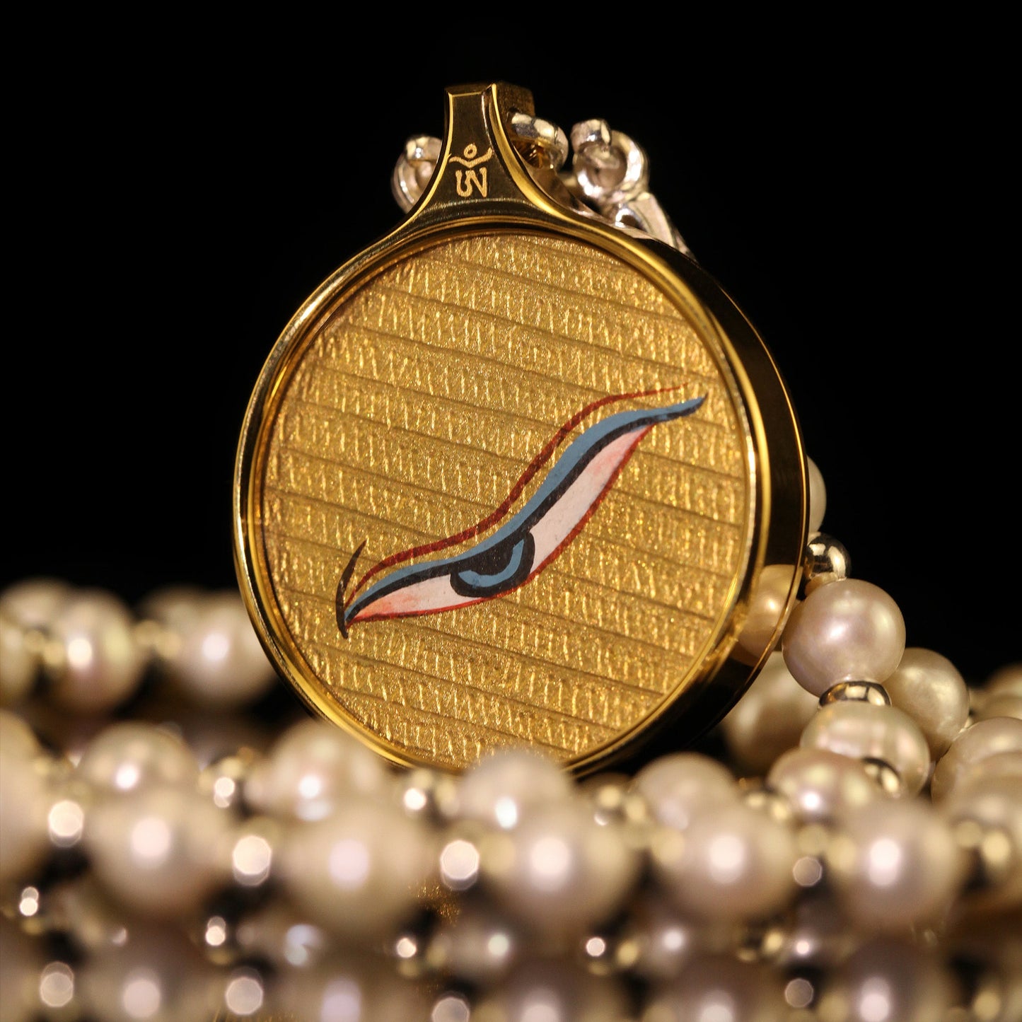 Golden Buddha Eye Thangka Pendant Necklace