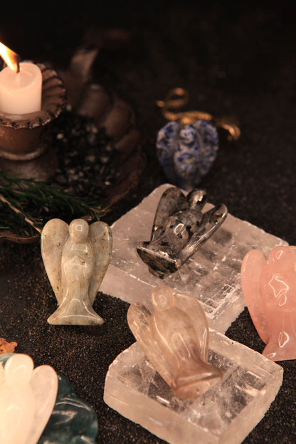 Witch’s Crystal Angel Figurine for Protection & Magickal Guidance