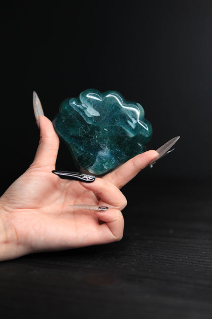Green Fluorite Shell Bowl