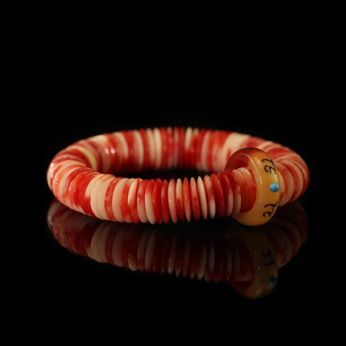 Red Blend Camel Bone Bracelet 
