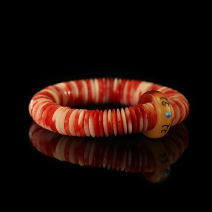 Red Blend Camel Bone Bracelet 